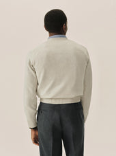 Natural Biella Linen Wool V-Neck