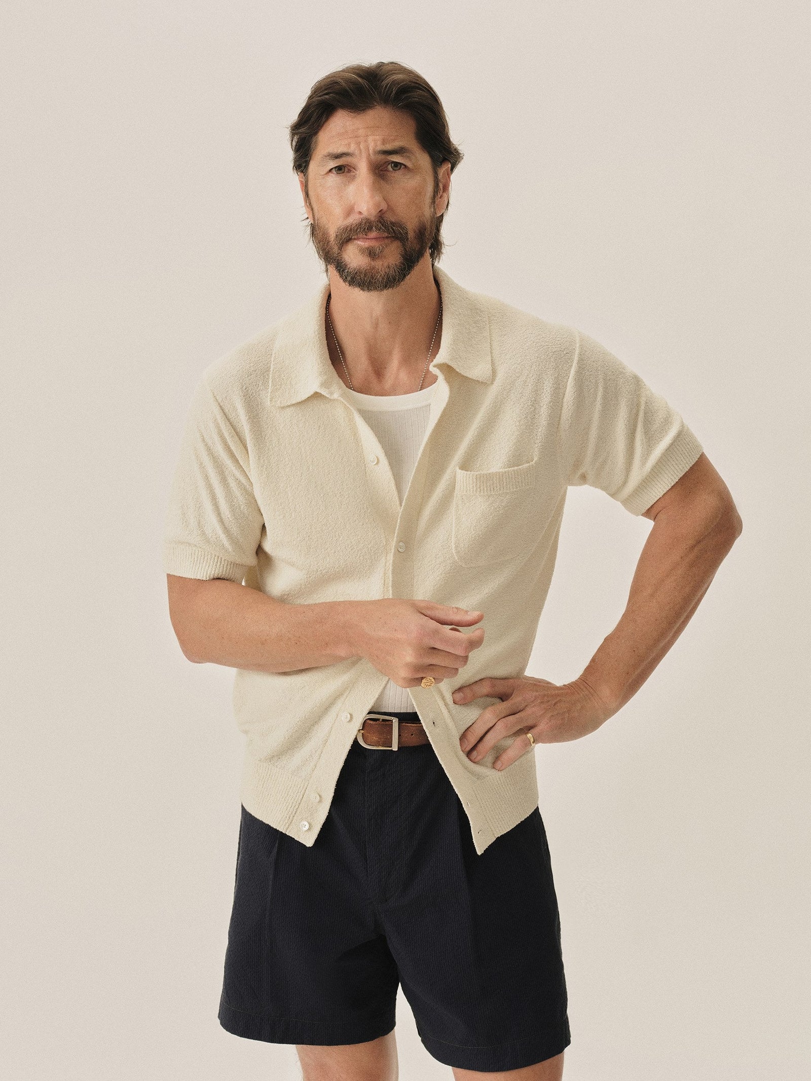 Cotton Loop Terry Ss Shirt