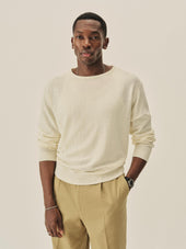 White Yuma Rib L/S Crew