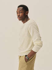 White Yuma Rib L/S Crew