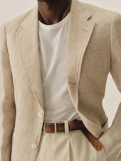 Linen Herringbone Hollywood Jacket