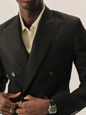 Linen Herringbone Hollywood Double Breasted Jacket