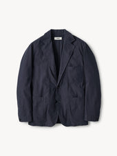 Washed Navy Chateau Cotton Linen Carry-On Jacket