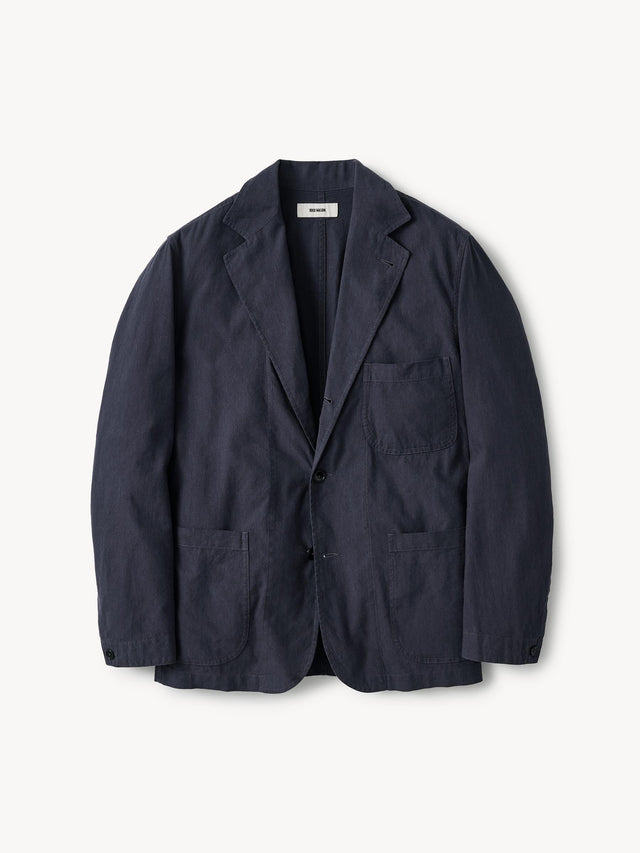 Washed Navy Chateau Cotton Linen Carry-On Jacket