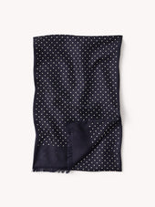 Navy Polka Dot Italian Silk Scarf