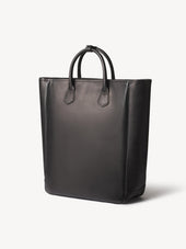 Black Italian Leather Carry-All Tote