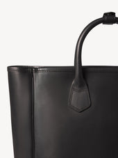 Black Italian Leather Carry-All Tote