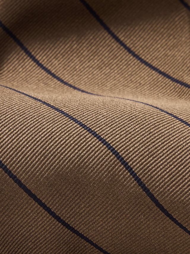 Brown Pencil Stripe Italian Silk Woven Tie