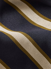 Navy Framed Bar Stripe Italian Silk Woven Tie