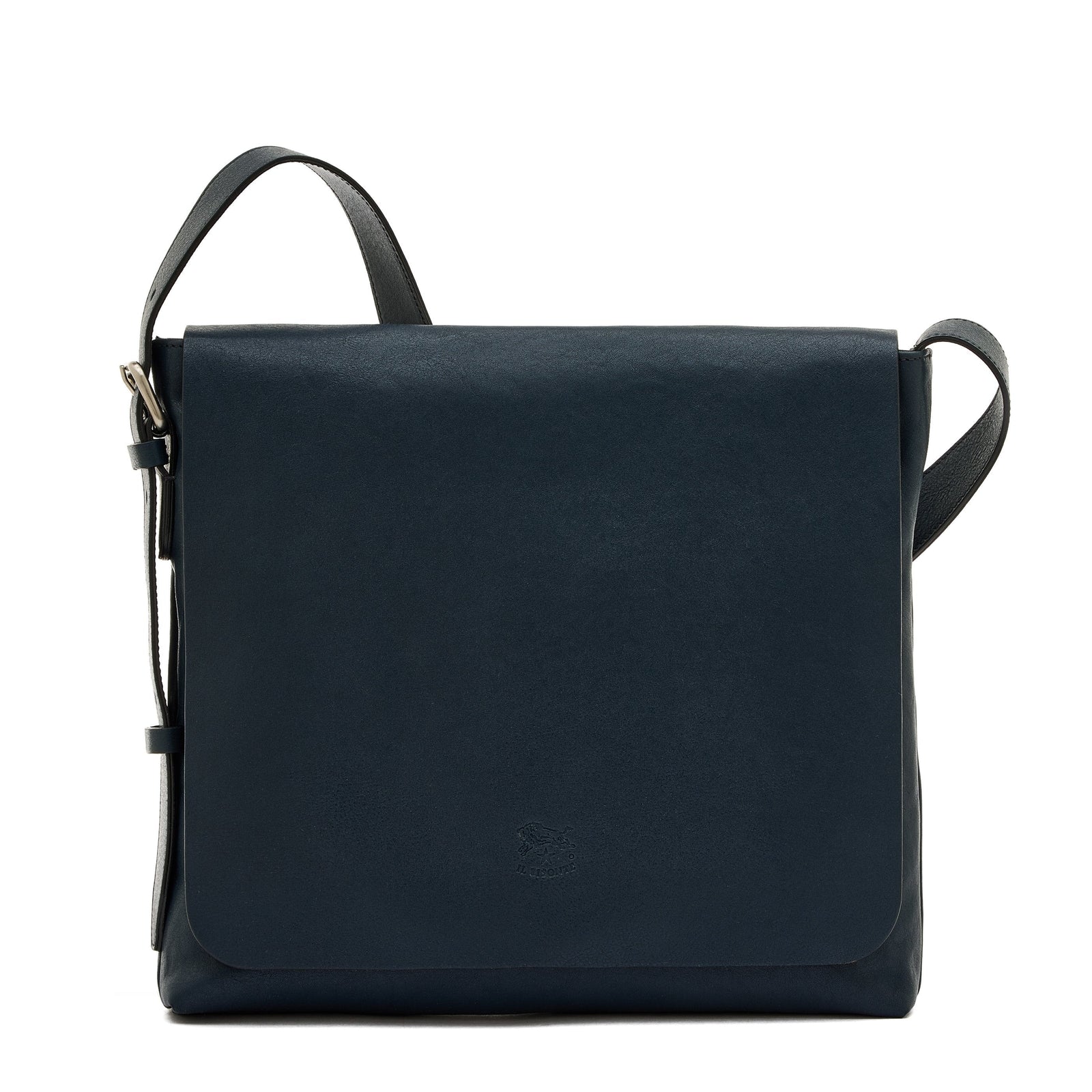 Brolio Messenger Da Uomo In Pelle Invecchiata Colore Blu Mezzanotte