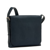 Brolio Messenger Da Uomo In Pelle Invecchiata Colore Blu Mezzanotte