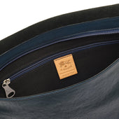 Brolio Messenger Da Uomo In Pelle Invecchiata Colore Blu Mezzanotte