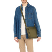 Brolio Messenger Da Uomo In Pelle Invecchiata Colore Bosco