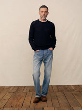 Dark Navy Rope-Knit Yuma Hemp Crew