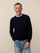 Dark Navy Rope-Knit Yuma Hemp Crew