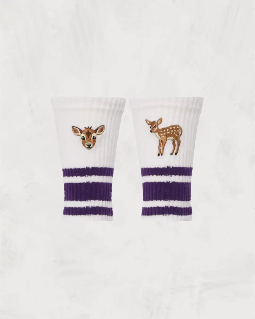 Skater Socks Embroidery Fawn