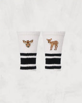 Skater Socks Embroidery Fawn