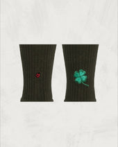 Pile Socks Embroidery Ladybugs