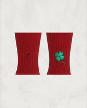 Pile Socks Embroidery Ladybugs