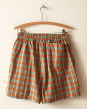 Beaded Floral Madras Shorts
