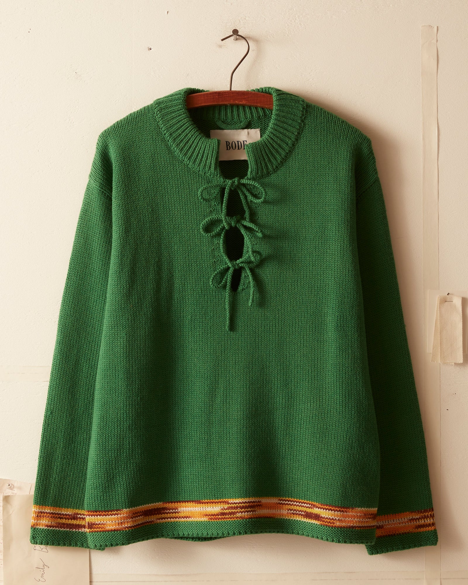 Edge Trim Pullover Green