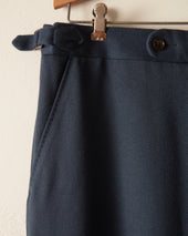 Twill Side Buckle Trousers Petrol