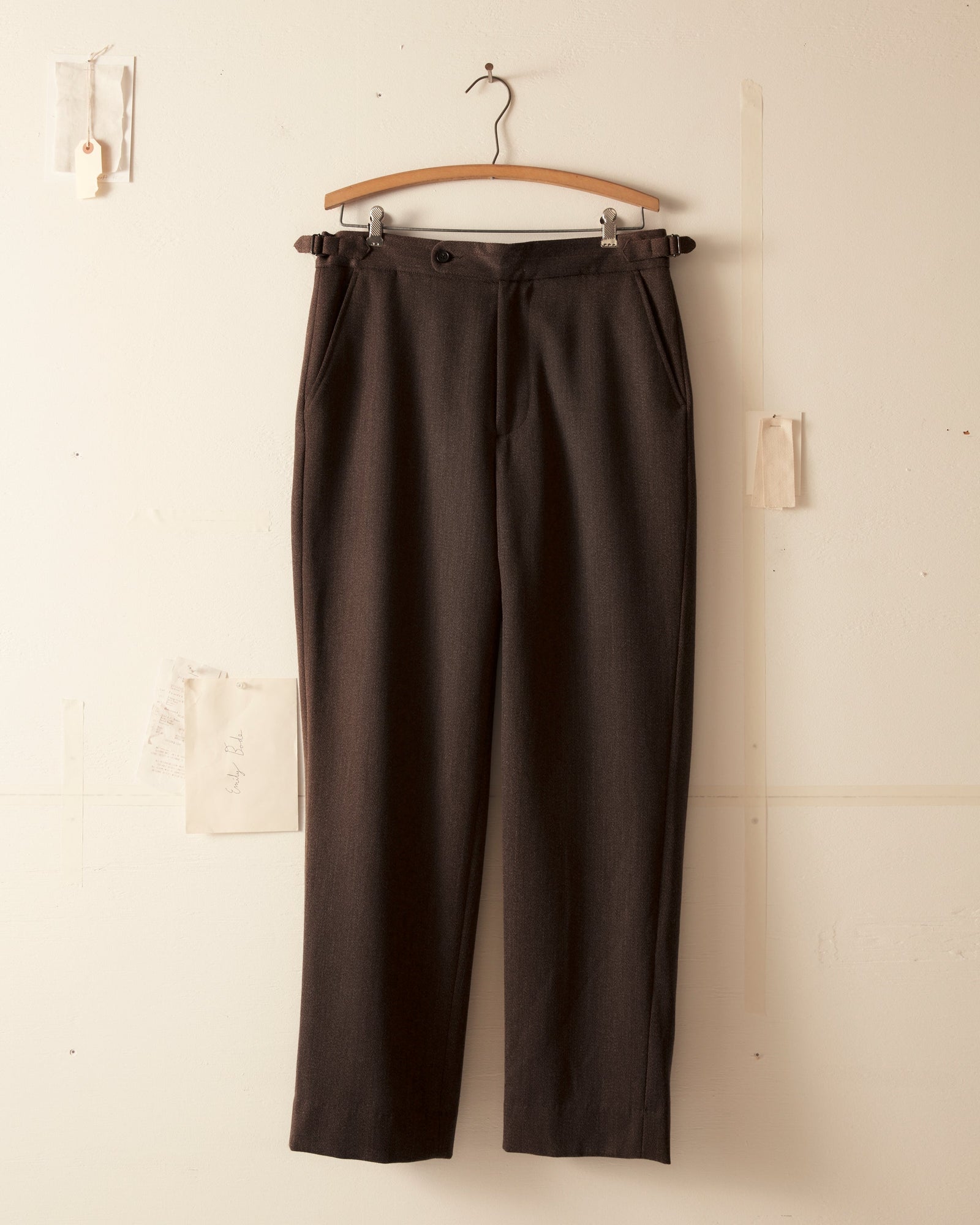Twill Side Buckle Trousers