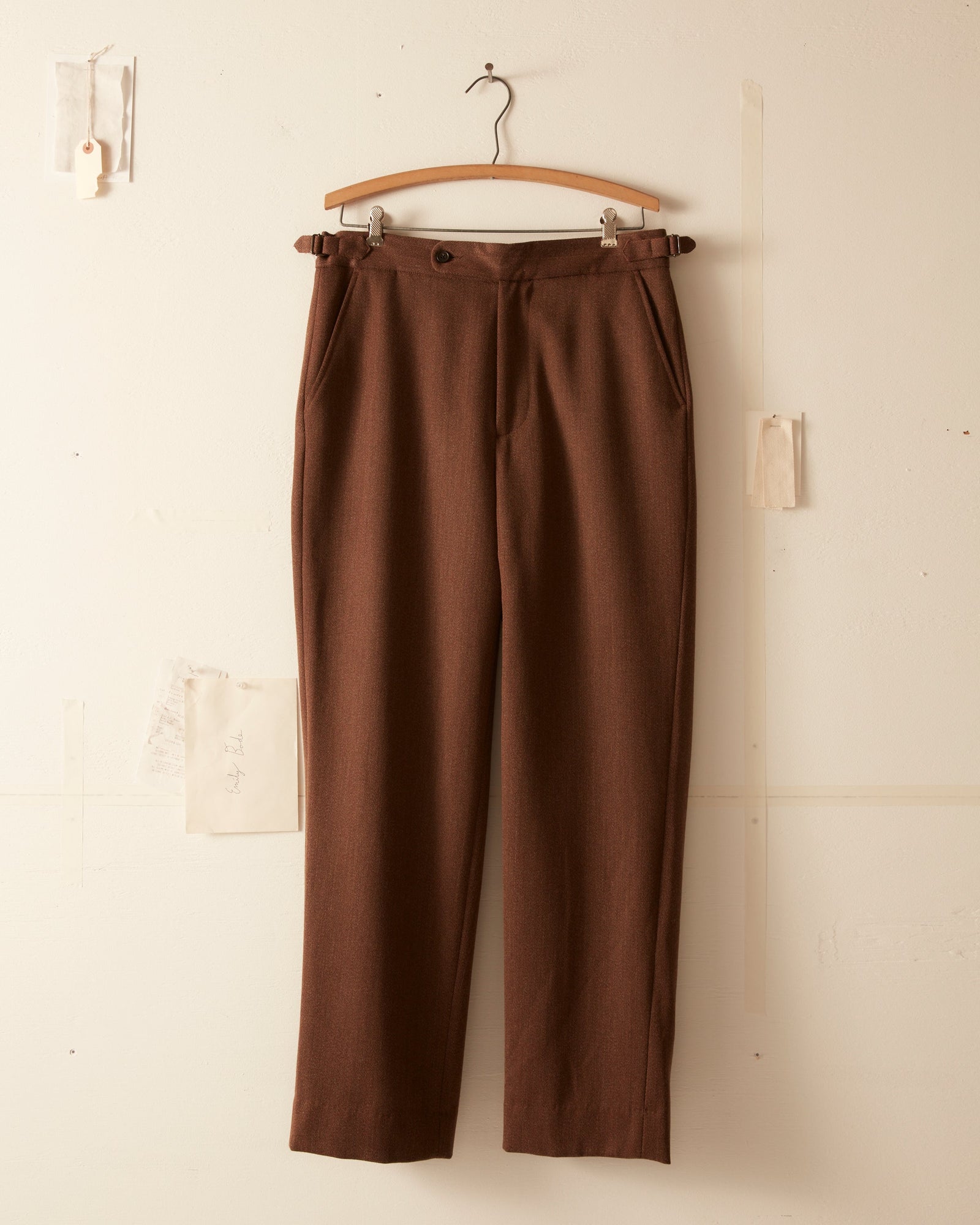 Twill Side Buckle Trousers