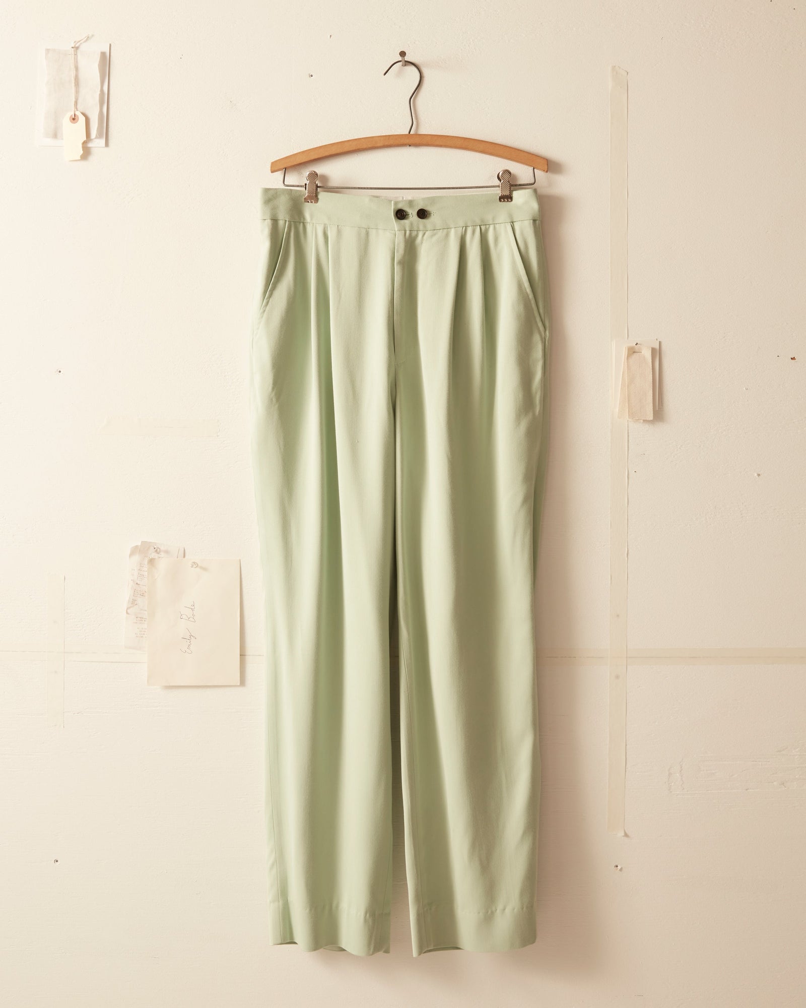 Tropical Wool Double Button Trousers