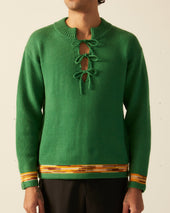 Edge Trim Pullover Green