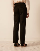Twill Side Buckle Trousers