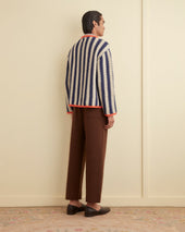 Bold Stripe Cardigan Cream