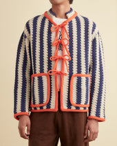 Bold Stripe Cardigan Cream