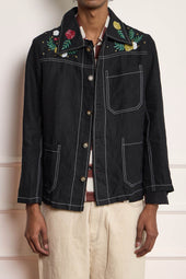 Sequin Embroidered Linen Jacket
