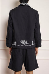 Bead Embroidered Blouson Jacket