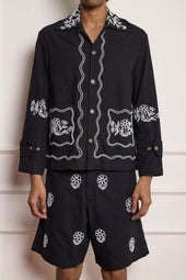 Bead Embroidered Blouson Jacket