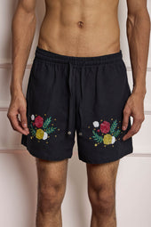 Floral Embroidered Shorts