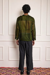 Silk Patchwork Shirt Green