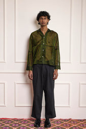 Silk Patchwork Shirt - Green