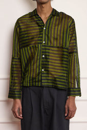 Silk Patchwork Shirt Green
