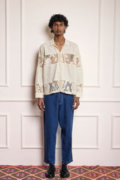 Lace Patchwork Shirt - Cream