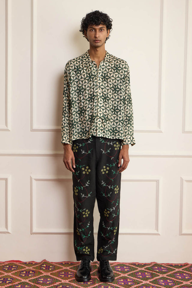 Beaded Linen Shirt
