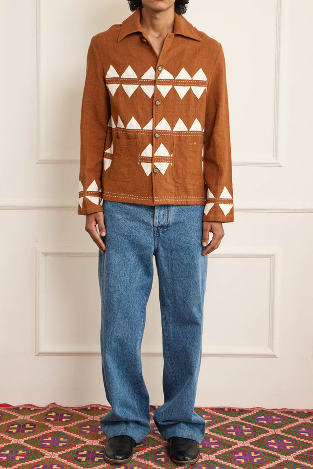 Brown Applique Jacket