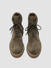 Boss 002 Green Suede Lace Up Boots
