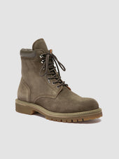 Boss 002 Green Suede Lace Up Boots