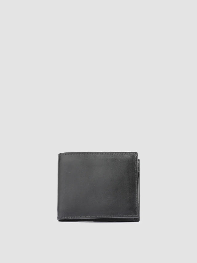 BOUDIN 02 - Black Leather Bifold Wallet