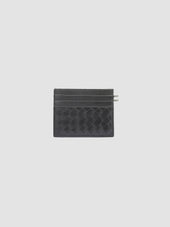 BOUDIN 122 - Black Woven Leather Card Holder
