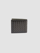 Boudin 123 Green Woven Leather Bifold Wallet
