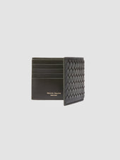 Boudin 123 Green Woven Leather Bifold Wallet