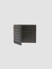 Boudin 123 Green Woven Leather Bifold Wallet